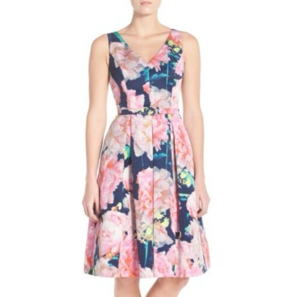 Eliza J Midi Fit and Flare Floral Dress - Picture 4 of 5